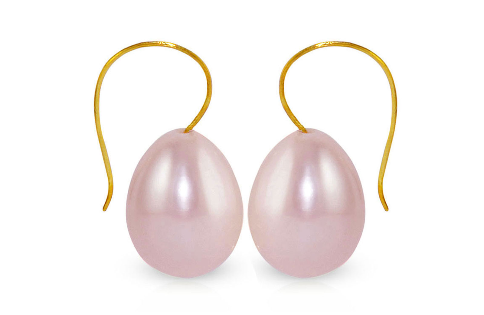 Vera Perla 10K Yellow Gold 10mm Drop Purple Pearl Earrings